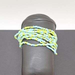 Mint Blue and Green Beaded Bracelet